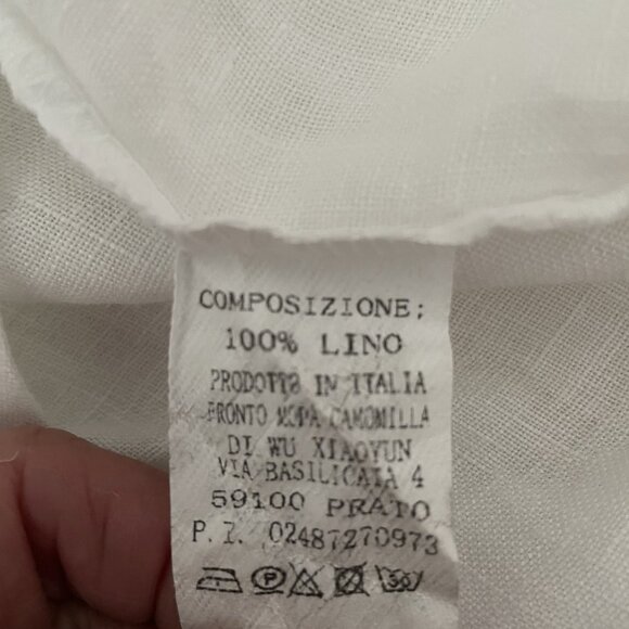 Devitalia Oversized Top OS Made In Italy White 100% Italian Linen High Low Tunic - Picture 9 of 9